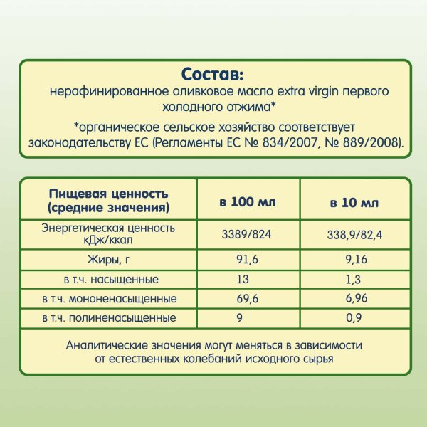 Fleur Alpine Оливковое масло детское Extra Virgin, с 6 месяцев, 250 мл