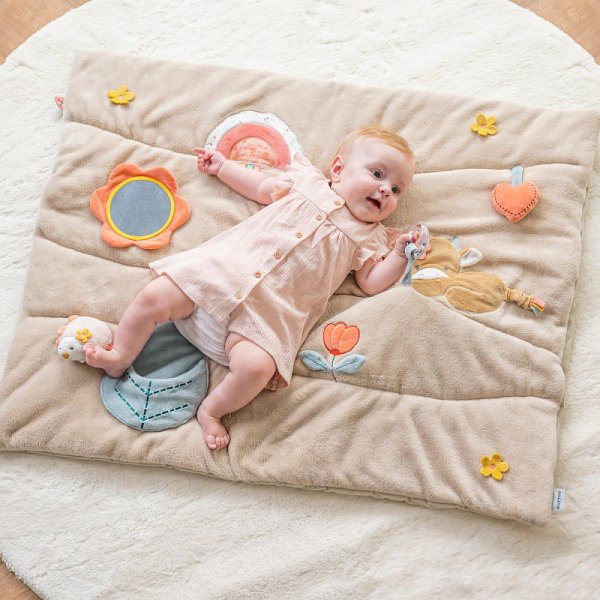Коврик детский игровой круглый Nattou (Наттоу) MILA ZO? LANA Корова, Ёжик, Кот без арок 