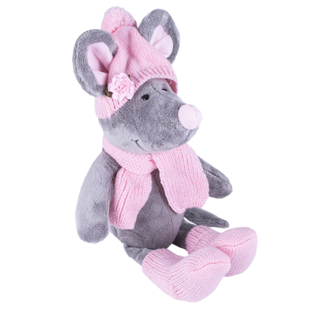Softoy Игрушка Мышь в шапке, шарфе и носочках, 26 см S888/15