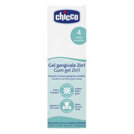 Chicco гель для десен 4 месяца+ при прорезывании зубов 2 в 1