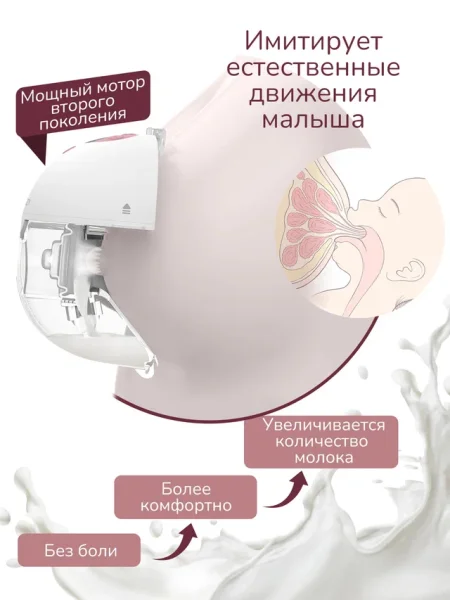 Беспроводной портативный электрический молокоотсос M5, цвет уютный красный Мамкози /Momcozy