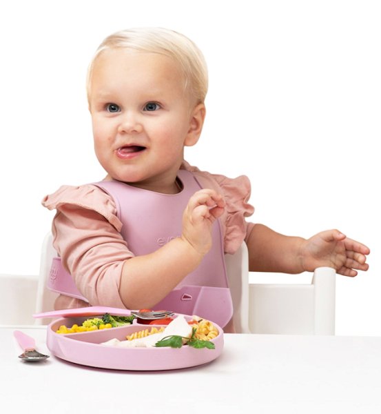 Everyday Baby Детский силиконовый нагрудник, розовый