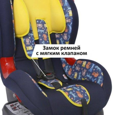 Детское автомобильное кресло SIGER ART "Кокон" котики, 1-7 лет, 9-25 кг, группа 1/2