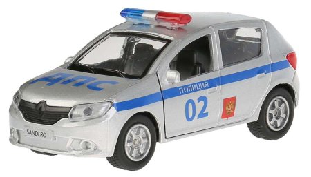 Технопарк Коллекционная металлическая модель «Renault Sandero. Полиция»