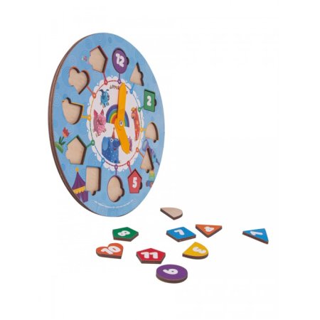 Деревяшки Игрушка Часы-сортер / цвет голубой