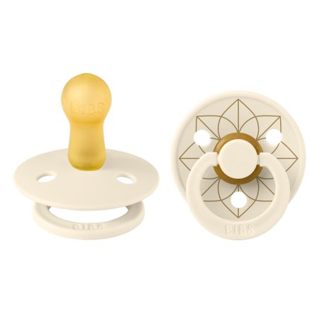Набор пустышек латексных BIBS Studio Colour - Noor - Ivory/Gold, 6+ месяцев.