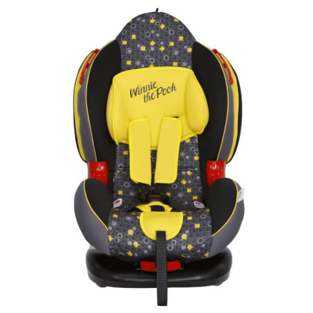 Siger Автокресло детское Кокон ISOFIX, серия Disney / цвет Винни Пух кружки, желтый
