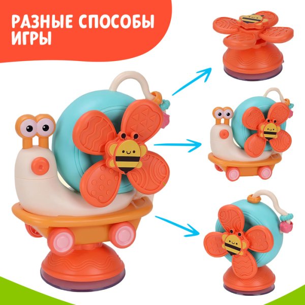 Забияка Развивающая игрушка "Весёлая улитка" SL-06961A цвет оранжевый   10123557