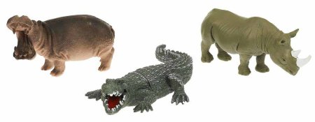Играем вместе Набор фигурок из пластизоля «Дикие животные», 3 штуки