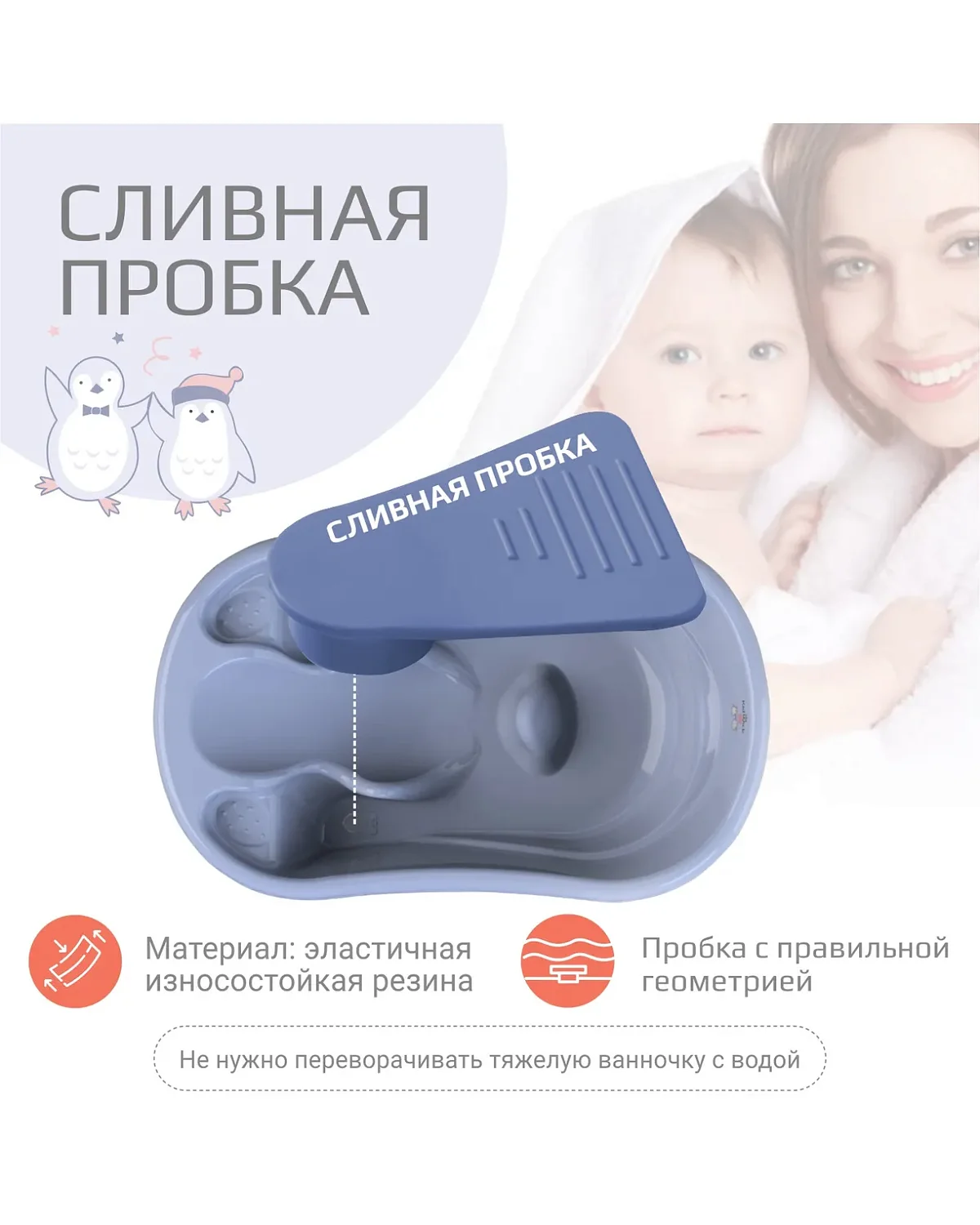 Ванночка для купания Kidwick Лайнер,с термометром.