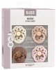 Bibs Набор пустышек Boheme, латекс, с 0 месяцев Ivory, Blush, Woodchuck, Blossom