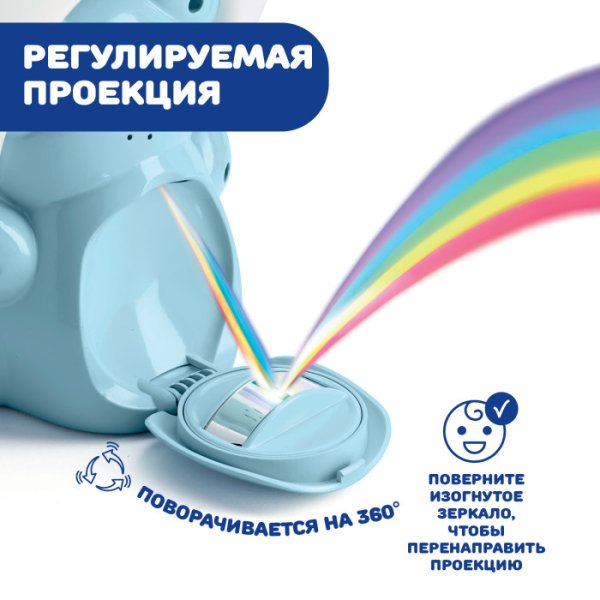 Chicco Проектор "Радужный мишка" / цвет розовый