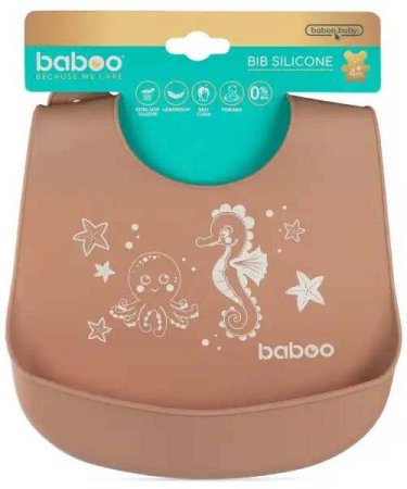 Baboo Нагрудник силиконовый Капучино
