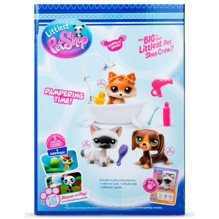 Набор "Груминг спа": три фигурки мини-животных с аксесс,, коллекция Littlest Pet Shop