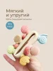 Прорезыватель силиконовый с кольцом из бука "Штурвал"