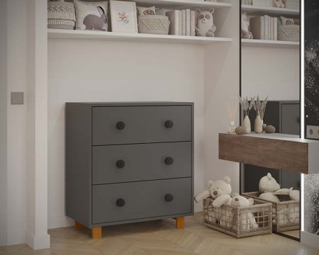 Incanto Комод Papi Lux 800/3 / цвет графит-бук