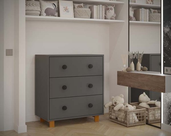 Incanto Комод Papi Lux 800/3 / цвет графит-бук