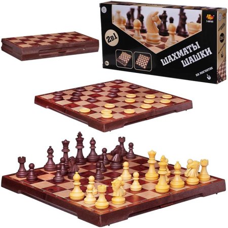 ABtoys Игра настольная Шахматы и шашки магнитные