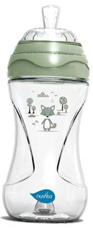 Nuvita Антиколиковая бутылочка Materno Feel, 250 мл / цвет серо-зеленый