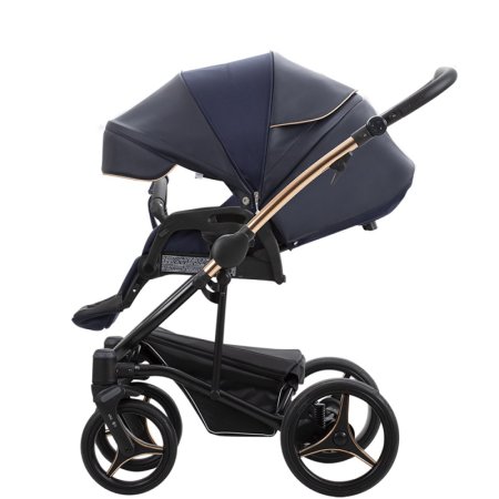 Bebetto Детская коляска 2 в 1 Torino Si / цвет черный (экокожа+ткань) / SI02 mie / рама бронзовая