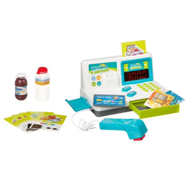 Игровой набор BONDIBON, ИГРАЕМ В МАГАЗИН, с кассовым аппаратом и аксесс., 20 предм. BOX