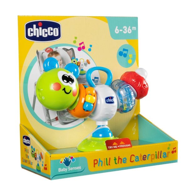 Chicco Игрушка для стульчика для кормления Гусеница / цвет зеленый, белый