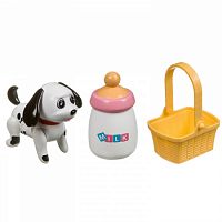 Bondibon игрушка развивающая Собачка с бутылочкой и корзинкой  на бат., 6,7х5,8 см.