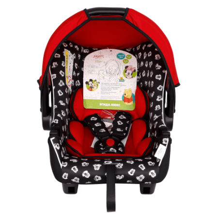 Siger Автолюлька детская Эгида Люкс, серия Disney baby, гр.0+ / цвет Микки Маус мим красный