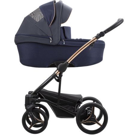 Bebetto Детская коляска 2 в 1 Torino Si / цвет черный (экокожа+ткань) / SI02 mie / рама бронзовая
