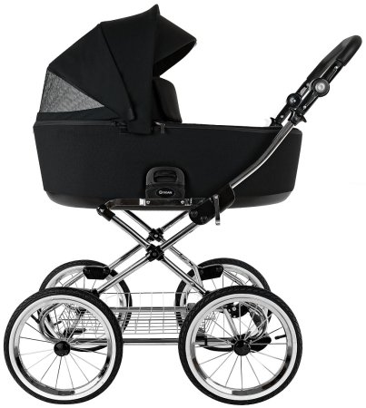ROAN Коляска 2 в1 Bass Next Classic короб+прогул.(2 места)14d  (Caviar/Black/руч.Black)