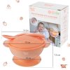 Roxy-Kids Набор для кормления: тарелка на присоске, крышка и ложка / цвет персиковый