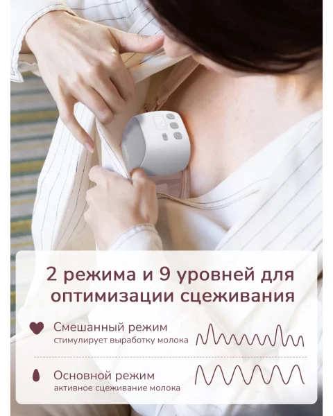 Беспроводной портативный электрический молокоотсос S9 Pro, цвет серый, 2 шт.Мамкози / Momcozy