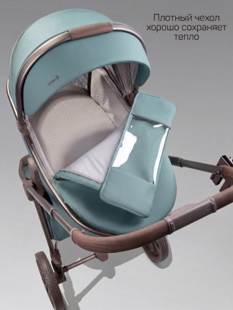 Коляска,экокожа 2в1 Motus Premium Ecco Exclusive (лагуна)