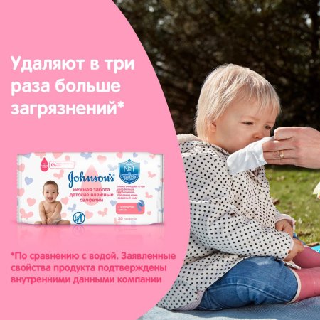 Johnson's Влажные салфетки "Нежная забота" 20штук/упаковка