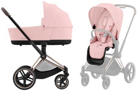 Коляска Cybex Priam IV Rosegold 2в1,+спаль.блок (Peach Pink)