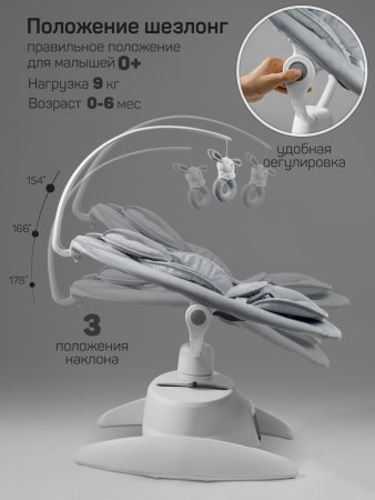 Качели электронные Amarobaby Smart swing (серый)