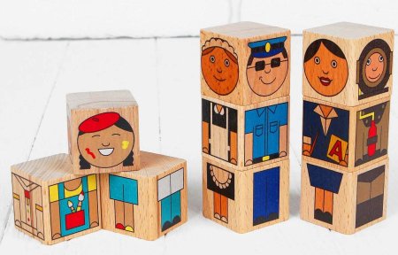 Деревянные игрушки Кубики "Профессии"