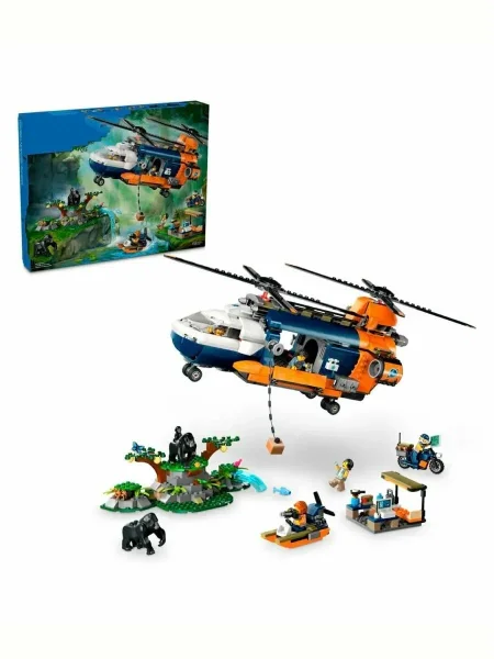 Конструктор LEGO CITY "Исследователь джунглей: вертолет в базовом лагере"