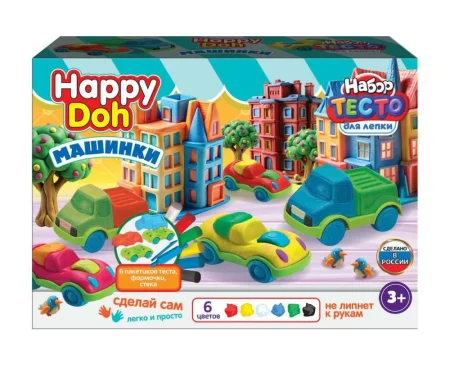 Набор с тестом для лепки машинки, 24 см HAPPY DOH в кор.8шт 409519