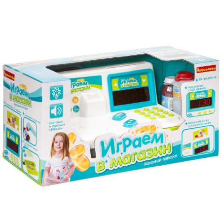 Bondibon Игровой набор "Играем в магазин" с кассовым аппаратом и 20 аксессуарами