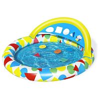 Bestway Надувной бассейн Splash & Learn с навесом от солнца 52378 / цвет голубой, белый					