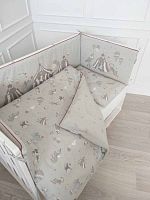 Lappetti Комплект для прямоугольной кроватки "Волшебный сон", 6 предметов / цвет серый					