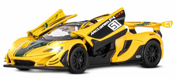 Автопанорама Машинка металлическая Mclaren P1 GTR / цвет желтый