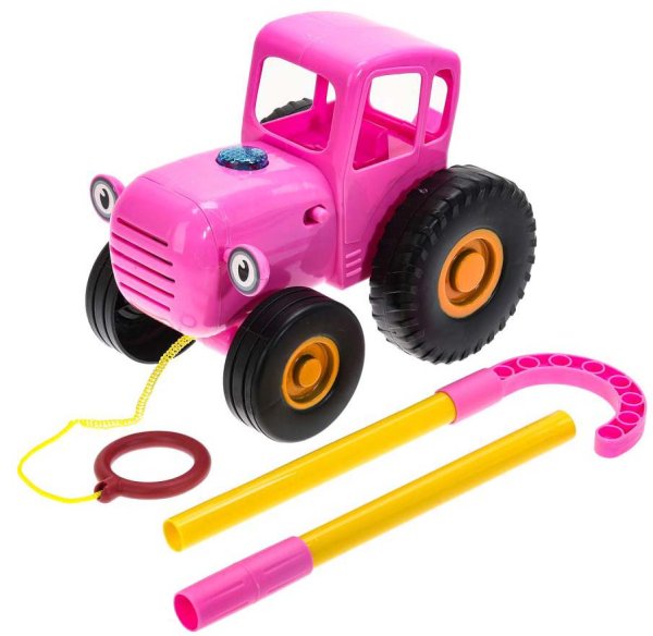 Умка Развивающая игрушка-каталка «Синий трактор» / цвет розовый