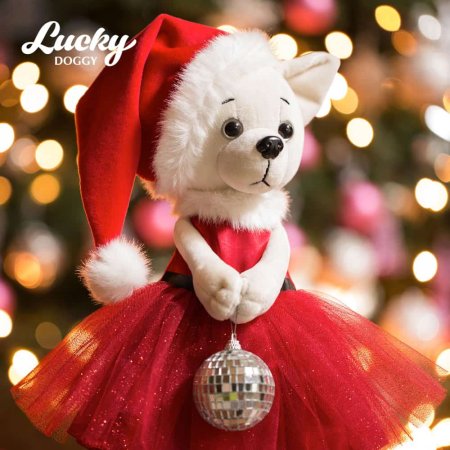 Orange Toys Мягкая игрушка Собачка Lucky Lili Рождество 25см