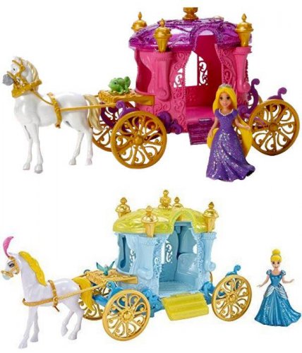 Кукла Принцессы Дисней Рапунцель / Золушка, в наборе с каретой и лошадью