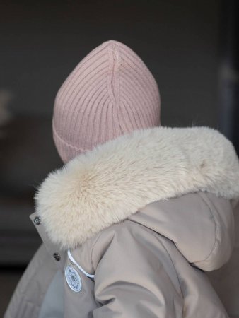 (м)1022Шапка зимн.с утепл.на завязках (р. 42, цв. пудра)