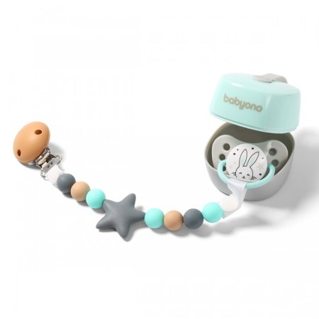 BabyOno Футляр для пустышек Natural nursing / мятный