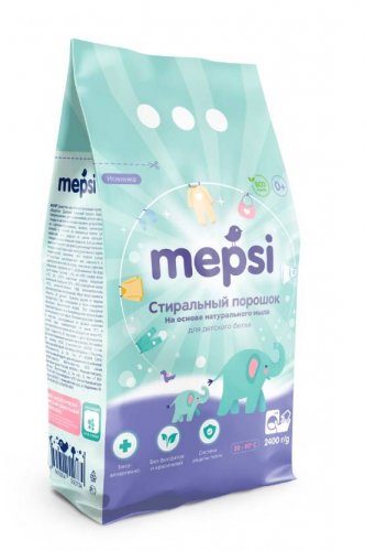 Mepsi Стиральный порошок на основе натурального мыла гипоаллергенный для детского белья  2400 гр.