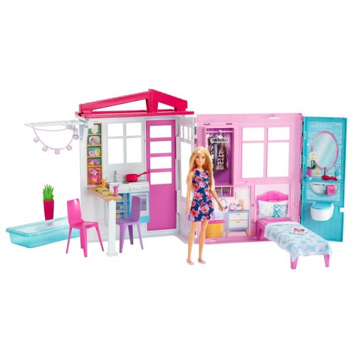 Barbie Раскладной домик с аксессуарами